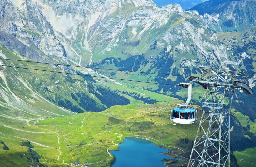 Big cable car in the Alps